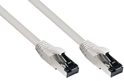 Good Connections Cat. 8.1 Patchkabel - 10 m - S/FTP- 40 Gbit/s und 2000MHz - KUPFER-Leiter CU - Halogenfrei LSZH - RNS Rastnasenschutz - Netzwerkwerkkabel/LAN-Kabel - GRAU