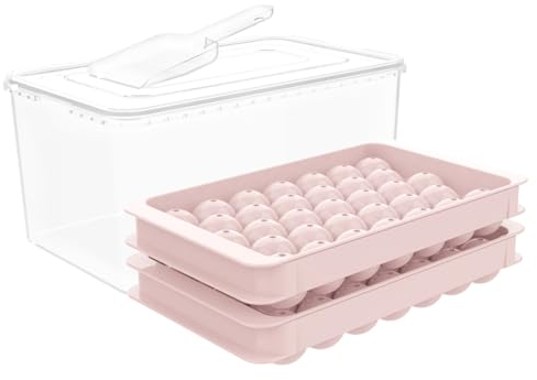 Miaowoof Mini Eiswürfelform für Gefrierschrank, Kugel, Eiswürfelform, Herstellung, rund, Eiskühlung, Cocktail, Whiskey, Tee und Kaffee, 1in x 99 Stück (Rosa)