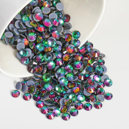 Beadsland Hotfix Strasssteine für textilien,Grüner Vulkan,SS20/1440pcs | Grüne Strasssteine,4.6-4.8mm,Glasmaterial,für Kleidung,Kunsthandwerk,Basteln Dekoration