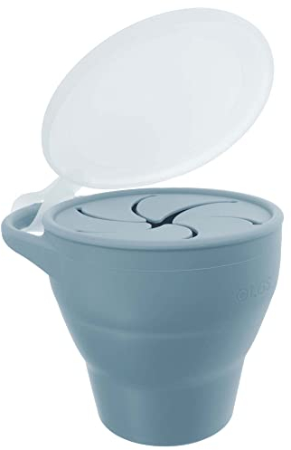 OLGS Silikon Snackbecher mit Deckel für Baby und Kleinkinder | Snack Becher, Babybecher Lunchbox Brotdose für Unterwegs Ether | Auslaufsicher, Snack Cup für Junge Mädchen | Outdoor Snackbox zum Reisen