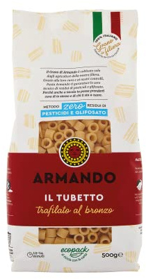 ARMANDO Il Tubetto, Pasta di Semola di Grano Duro, 8x500g | Trafilato al Bronzo, Grano 100% Italiano di Filiera, Totale 4 kg