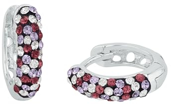 Prinzessin Lillifee Creolen 925 Sterling Silber Mädchen Kinder Ohrschmuck, mit Preciosa, 1,3 cm, Silber, Kommt in Schmuck Geschenk Box, 2035297