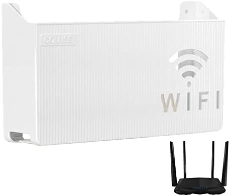 Abonda Wifi Router Storage Box, Wall-mounted Wifi Boxes for Home, Decorative Router Hider Rack Cable Organizer Box for Living Room