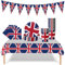 Union Jack Party Tableware Kit,1P VJ Day Tablecloth 20P Paper Napkins and 16P VJ Day Plates and Cups for VJDay 80th Anniversary Party,UK Flag Dinnerware for Celebrate 80 Years Victory Table Decor