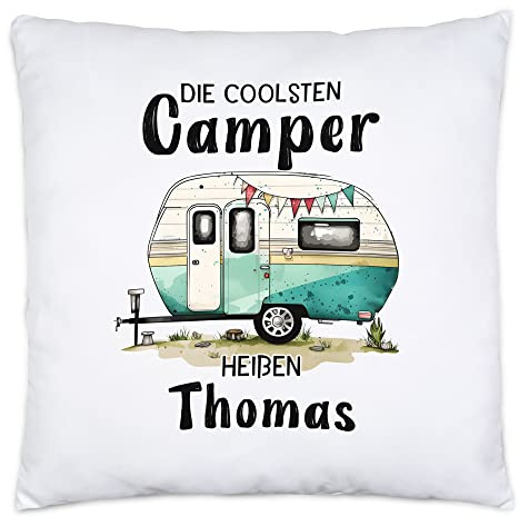Kiddle-Design Die coolsten Camper heißen Kissen inkl Füllung personalisiert mit Wunschnamen Wohnwagen Wohnmobil