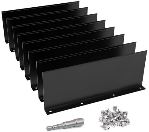 Memrita 8 Pcs Gutter Valley Splash Guards Roof Rain Diverter, Straight Rain Diverter Roofing Gutter Guards,Suitable for Residential Flat Tile Roof Corners,Black