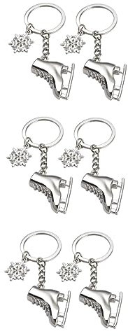 Abaodam 6 Stk Schuh Schlüssel Anhänger Schneeflocke-charme-schlüsselanhänger Eislaufen-schmuck Schlittschuhe Schneeflocke Schlüsselanhänger Roller Skates Empfindlich Zinklegierung
