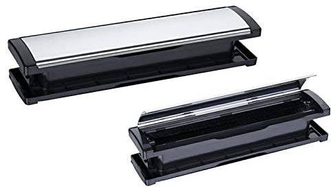 Guvkeug Villa Stainless Steel Letter Box,Double Glass and Wooden Door Letter Box Silver