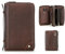 CONTACTS Pochette da viaggio in pelle da uomo portafoglio 2 cerniere grande capacità passaporto frizione organizer biglietti da visita borsa a mano con tracolla