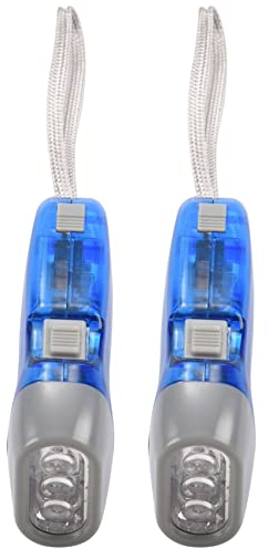 JUFUM 2 linternas LED de mano con dinamo mini linterna LED de emergencia para el hogar con dinamo