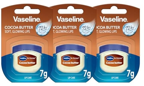 Vaseline Lip Therapy 7G Cocoa Butter, Pflegender Lippenbalsam für optimale Feuchtigkeit, 3x7g (Cocoa Butter (3er Pack))