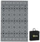 Outsunny Reversible Outdoor Rug with Carry Bag, Waterproof Plastic Straw Mat for Garden, Deck, RV, Picnic, Beach, Camping, 182 x 274cm, Black and Grey