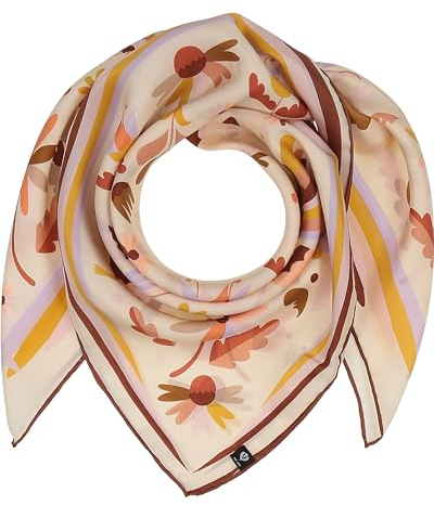 FRAAS Tuch im Ethno-Design - 88 x 88 cm - Halstuch aus reiner Seide Nougat