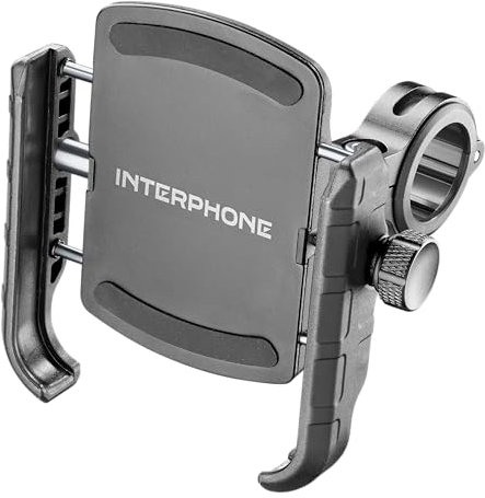 INTERPHONE SMCRAB24 - Supporto Universale Anti Vibrazione Porta Smartphone da Manubrio Moto - Alluminio - Orientabile a 360 per Manubrio Tondo di Diametro 16/30 mm
