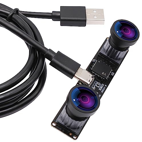 G 4MP Dual Objektiv USB Kamera Weitwinkel Synchronisierung PC Kamera Hochgeschwindigkeits 1080P 60fps Lightburn Kamera Fernglas-Webcam Mini-UVC-USB2.0 Lasergravierer-Kameramodul für Computer