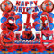 91 Stück Spiderman Geburtstagsdeko 7 jahre, Spiderman Ballon, Spiderman Partygeschirr, Spiderman Geburtstagsdeko,Spiderman Deko Ballon Teller Tasse Tischdecke Servietten Pull Flag für Kindergeburtstag