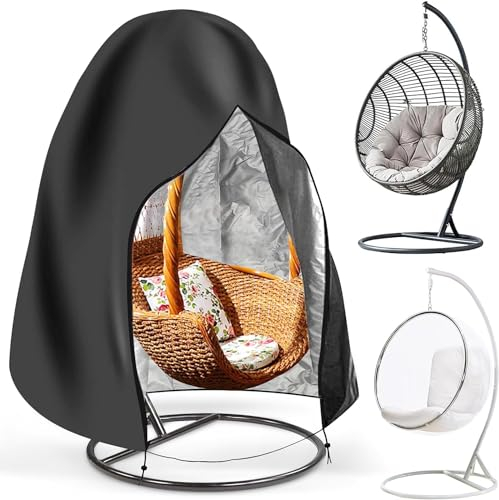 Newtic Hängesessel Abdeckung, Hängekorb Schwingsessel Abdeckhauben, Schaukelstuhl Abdeckung 210D Oxford, Abdeckung für Hängesessel, für die meisten Outdoor-Ei-Stuhl-Staubschutze, 190 x 110 cm