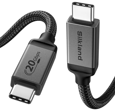 Silkland Cable USB 4 5 m, 20 Gbps de transferencia de datos, 5 K@60 Hz, 4 K @ 60 Hz, carga rápida de 240 W, compatible con Thunderbolt 4/3, MacBook, DELL XPS, Surface Pro, VR Headset