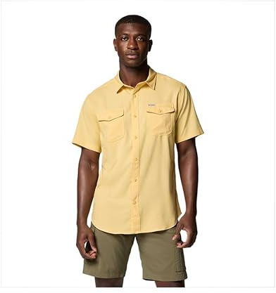 Columbia Men's Utilizer 2 Solid Short Sleeve Shirt, Short Sleeve Shirt, Sand Dune, S