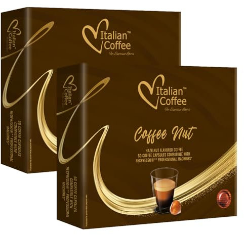 Italian Coffee 100 Capsule Caffè Coffee Nut Compatibile con Nespresso Professional