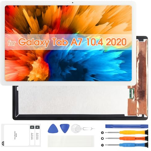 LCD für Samsung Galaxy Tab A7 10.4 2020 T500 - für Galaxy Tab A7 LCD Display Touchscreen Digitizer für Samsung SM-T505 SM-T500 LCD Bildschirm Glas Montage Tools (Weiß)