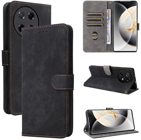 BELLA BEAR Coque Tecno Camon 30S, [Technologie de Blocage RFID] Housse Portefeuille, Etui pour Tecno Camon 30S avec Fonction Stand-Noir