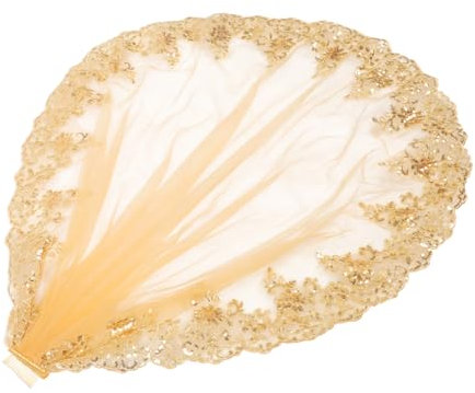 DEARMAMY Gold Pailletten Spitze Braut Schleier Metall Kamm Haar Zubehör Für Hochzeit Braut Bachelorette Party