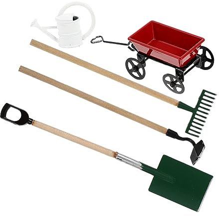 GAROZATION 1satz Mini Farm Tool Teiliges Mit Sprühkanne Schubkarre Und Gartenwerkzeugen Für Puppenhäuser Dekoration Für Miniaturlandschaften Und Sammler