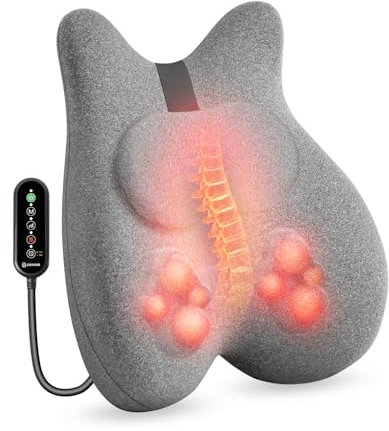 COMFIER Back Massager with Heat, Memory Foam Back Support Cushion with Shiatsu Massage, Ergonomic Lumbar Support with Graphene Heat, Neck Massager Gifts for Women, Mens Gifts