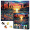 Landscape Jigsaw Puzzles Sunset Over the Forest Lake Puzzles Age 15+ for Adults 1000 Pieces, Impossible Hard Difficult Challenging Puzzle for Adults, 19.5 x 27.5 Inch