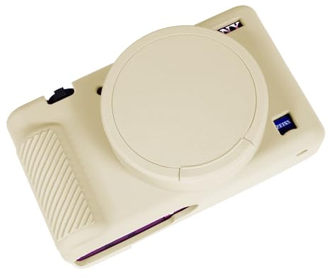 Easy Hood Camera Case for Sony ZV-1 Camera,Silicone Cover,Beige | Anti-Scratch,Slim Fit,with Removable Lens Cover,Lightweight,Soft,Carrying