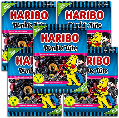 5 er Pack Haribo Dunkle Tüte 5 x 175 g