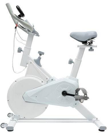 Heimtrainer ÜBungsrad Indoor Radfahren StationäRes Fahrrad Fitness Fahrrad Cycling, Weiß Verstellbarer Widerstand Trainingsdaten Monitor, Komfortabler Sitz, Tablet Halter, für Zuhause Fitnessstudio