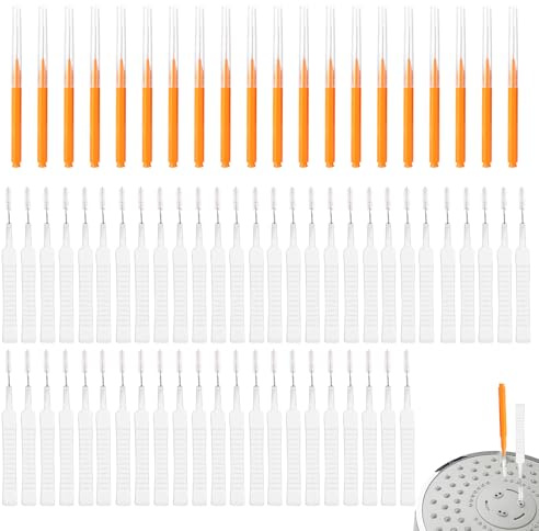 70pcs Shower Head Cleaner Tools, Multi-Size Cleaning Brushes & Picks for Anti-Clogging 2 Styles Unclogging Tiny Nozzle Openings & Small Gap Cleaner for Bathroom Showerhead Maintenance