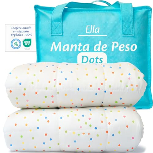 Ella Gewichtsdecke Kinder 3,2 kg Therapiedecke 100x150 cm | Schwere Decke für besseren Schlaf - Ideal als Einschlafhilfe, Therapiedecke und Beschwerungsdecke für Kinder - Gepunktet