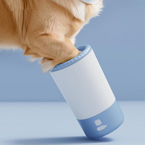 Fauitay Electric Dog Foot Cleaner Cup, Automatic Pet Foot Washer with One Click Start, Portable Muddy Feet Cleaner for Dogs and Cats (Blue)