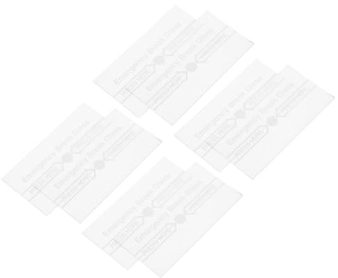Mobestech Lot de 8 Vitres de Rechange Transparentes en Verre pour Alarme Incendie Manuelle, Couvercle de Protection Brise-vitre Résistant la Chaleur, Accessoire pour Points D’appel