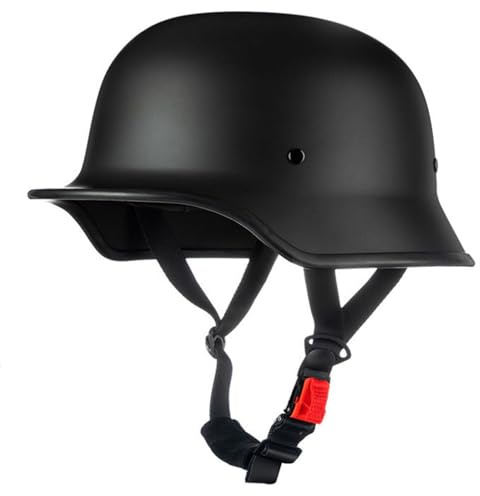 Deutscher Stil Halbschalenhelm, Herren Damen Jethelm Retro, Chopper Helm ECE Zertifizierung Mopedhelm Motorradhelm, Komfortabler Innenfutter, Scooter Helm 1,2XL(63-64cm)