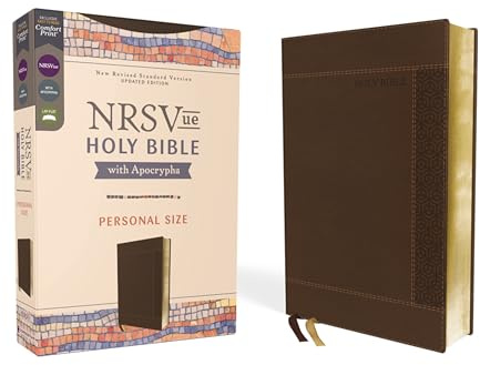 NRSVue, Holy Bible with Apocrypha, Personal Size, Leathersoft, Brown, Comfort Print