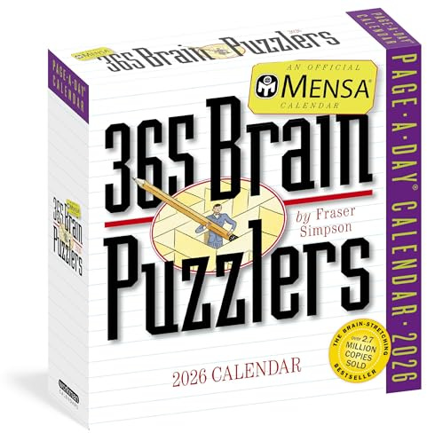 Mensa 365 Brain Puzzlers Page-A-Day® Calendar 2026: Word Puzzles, Logic Challenges, Number Problems, and More