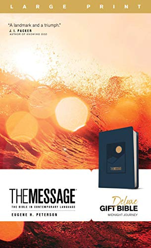 Message Deluxe Gift Bible, Large Print (Leather-Look, Navy),: The Bible in Contemporary Language