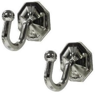 Stick-on Chromed Plastic Self Adhesive Tie Backs (1 Pair)