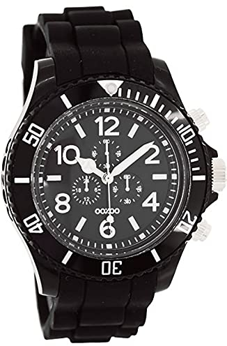Oozoo C4839 Damen-Armbanduhr, Silikonarmband, Schwarz