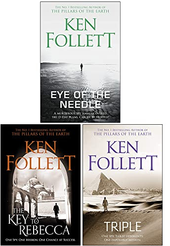 Ken Follett Collection 3 Books Set (Eye of the Needle, The Key to Rebecca, Triple)