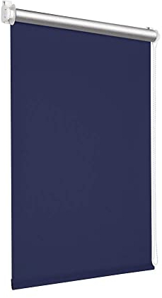 Victoria M. Tenebra Thermorollo Klemmfix Rollo, Verdunkelungsrollo, Hitzeschutz, Sichtschutz, Ohne Bohren, inkl. Montagematerial, 85 x 160 cm, Dunkelblau