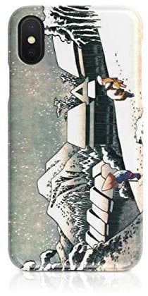 Tirita Hard Phone Case Cover Compatible with iPhone X & Xs Japanese Art Hokusai Winter Evening