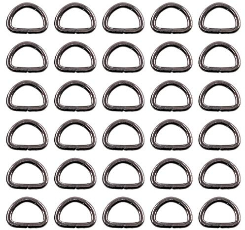 Swpeet 150 Stück 3/4 Zoll – 20 mm schwarzer Mehrzweck-Metall-D-Ring halbrunder D-Ring für Hardware-Taschen, Ring, Hand-DIY-Zubehör (Gun-Black, 3/4 Zoll)