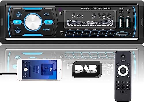 DAB + Autoradio mit Bluetooth 1 Din Digital Media Player Freisprecheinrichtung FM/AM/RDS Radio Auto MP3-Player 4x50W Zwei USB/AUX-Eingang/SD/TF-Karte + Fernbedienung