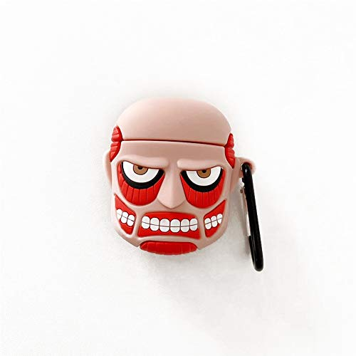 EU_LevinArt Anime Attack on Titan Muscle Face 3D Hülle für AirPods 1 2 Ladebox weiches Silikon Wireless Bluetooth Kopfhörer Schutz Cover Attack On Titan Airpod Hülle