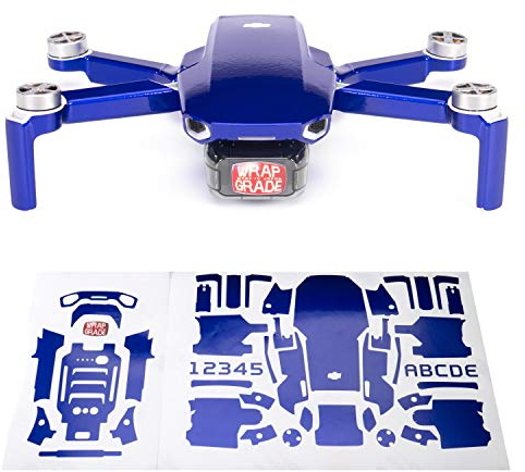 Wrapgrade Skin Sticker Set Kompatibel mit DJI Mini 2 (Stratosphere Blue)